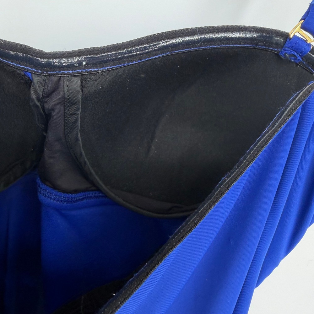 La Blanca Royal Blue Twist Front Ruched Tankini Top Underwire 34D Resortwear - Picture 7 of 10